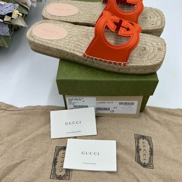 Women’s Gucci interlocking G leather espadrilles size 37 made in Spain - Picture 7 of 11